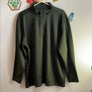 Casual Green Quarter-Zip Sweatshirt